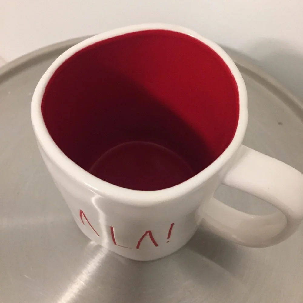 Rae Dunn FA LA LA! Christmas mug red coffee NWT holiday